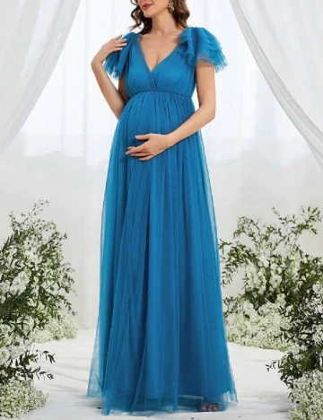 Rochie lunga SHEIN Maternity, albastru