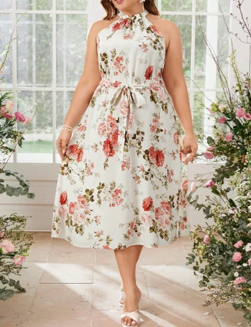 Rochie medie SHEIN CURVE, floral print