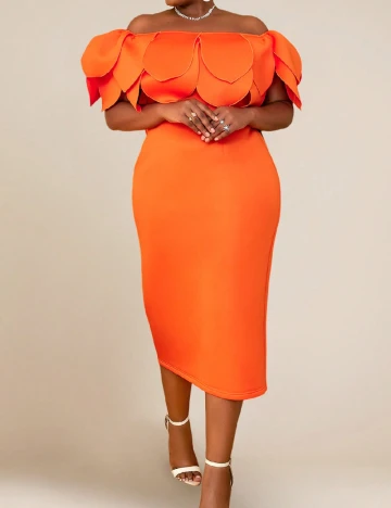 Rochie medie SHEIN CURVE, portocaliu