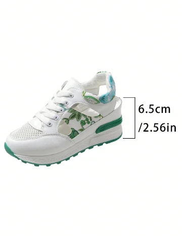 Adidasi SHEIN, alb/verde