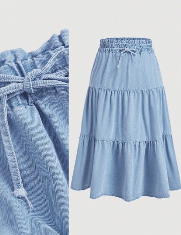 
						Fusta SHEIN CURVE, albastru