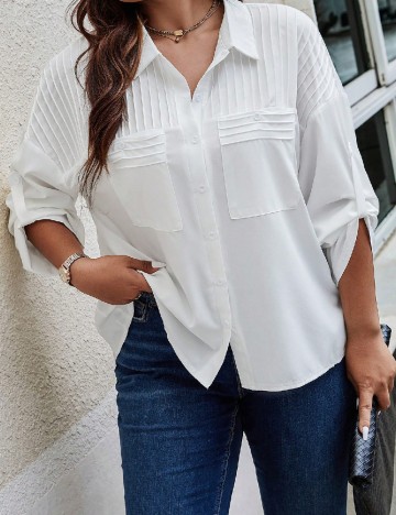 
						Camasa SHEIN CURVE, alb