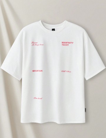 
						Tricou Oversize SHEIN, alb