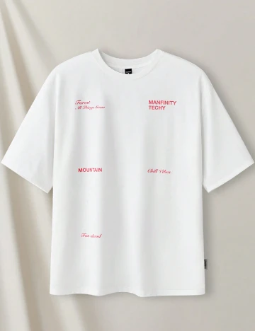 Tricou Oversize SHEIN, alb