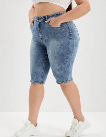 Pantaloni scurti SHEIN CURVE, albastru