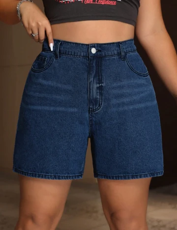 Pantaloni scurti SHEIN CURVE, albastru