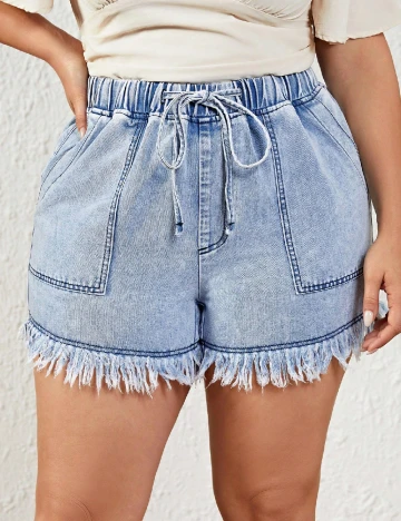 Pantaloni scurti SHEIN CURVE, albastru