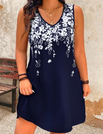 Rochie scurta SHEIN CURVE, bleumarin