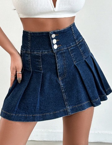 
						Fusta SHEIN, albastru