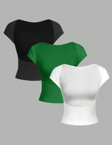 Set topuri 3 bucati SHEIN, mix culori