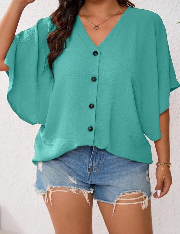 
						Camasa SHEIN CURVE, albastru