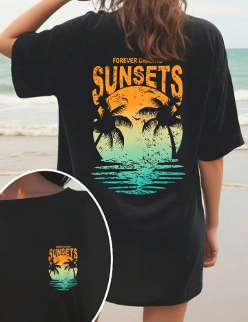 Tricou Oversize SHEIN CURVE, negru