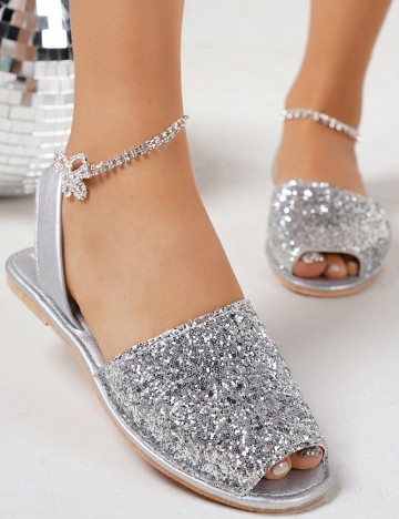 Sandale SHEIN, argintiu