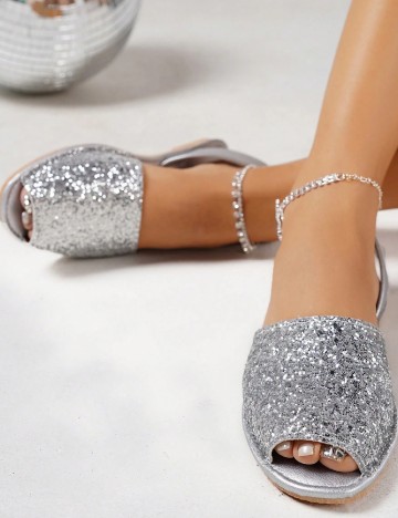 Sandale SHEIN, argintiu