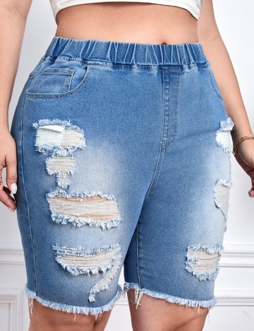 
						Pantaloni scurti SHEIN CURVE, albastru