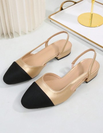 
						Pantofi SHEIN, negru/auriu