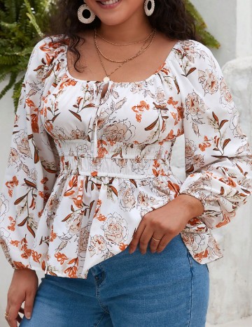 
						Bluza SHEIN CURVE, alb