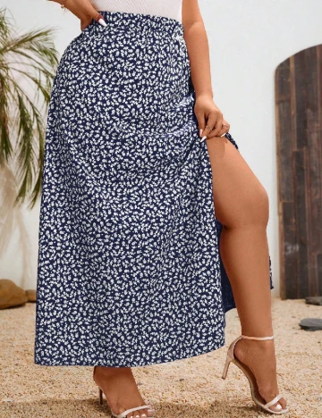 Fusta SHEIN CURVE, bleumarin