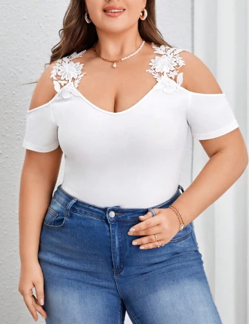 Bluza SHEIN CURVE, alb