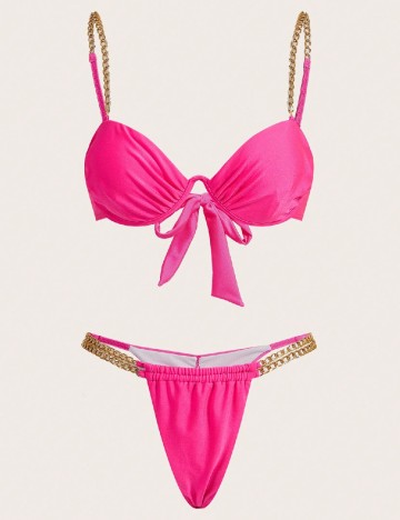 
						Costum de baie SHEIN, roz