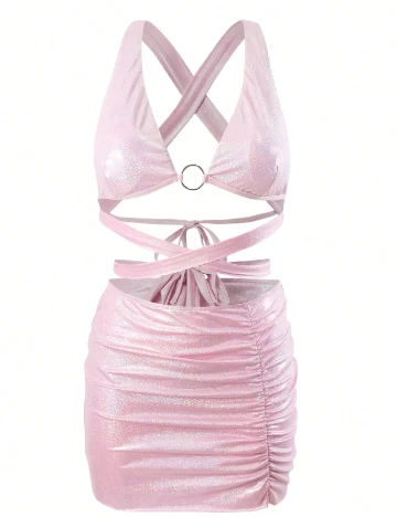 Costum de baie SHEIN, roz