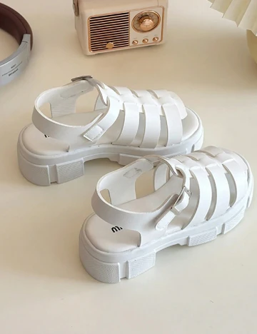 Sandale Shein Kids, alb