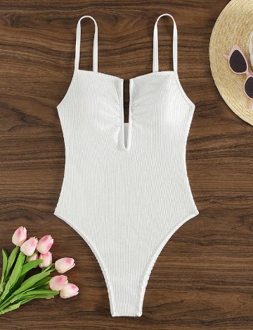 
						Costum de baie SHEIN, alb