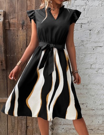 
						Rochie medie SHEIN, negru/alb