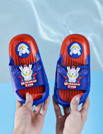 Slapi Shein Kids, albastru/rosu