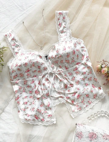 Top SHEIN, floral print