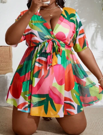 Rochie de plaja SHEIN CURVE, mix culori