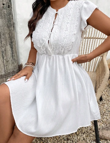 Rochie scurta SHEIN CURVE, alb