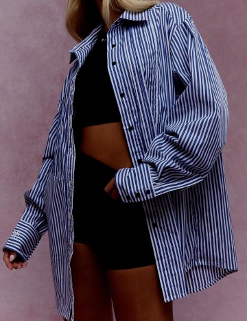 
						Camasa Oversize Missguided, bleumarin