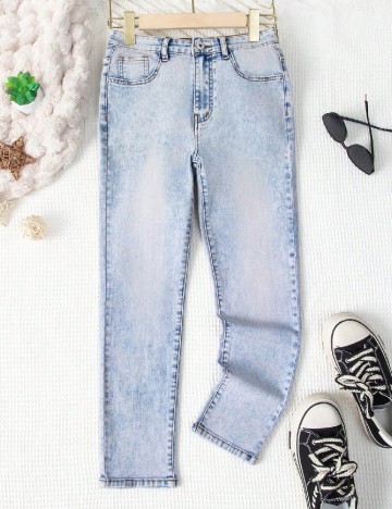 
						Blugi Shein Kids, bleu