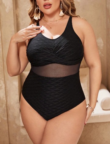 
						Costum de baie SHEIN CURVE, negru
