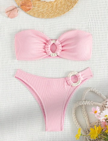 
						Costum de baie SHEIN, roz