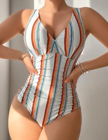 Costum de baie SHEIN, alb