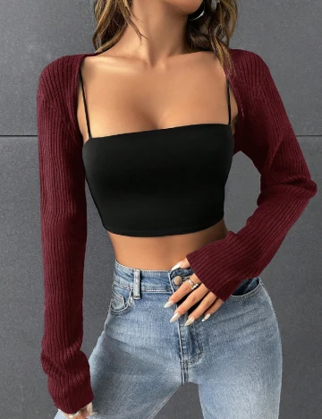 Bolero SHEIN, visiniu