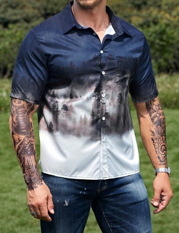 
						Camasa SHEIN Plus Size Men, mix culori