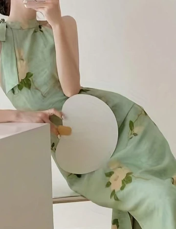 Rochie lunga Dazy, verde