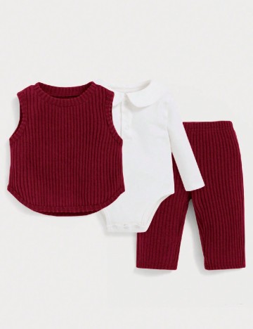 
						Compleu Shein Kids, alb/visiniu