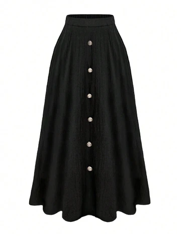 Fusta SHEIN CURVE, negru