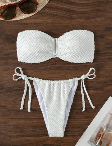 
						Costum de baie SHEIN, alb