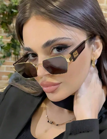 Ochelari de soare SHEIN, negru/auriu