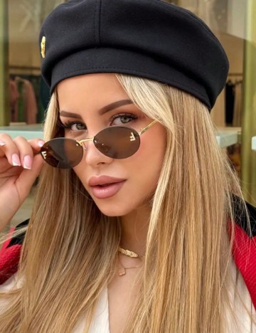 
						Ochelari de soare SHEIN, maro/auriu