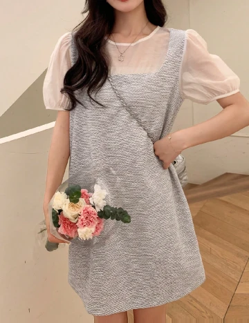 Rochie scurta Dazy, alb