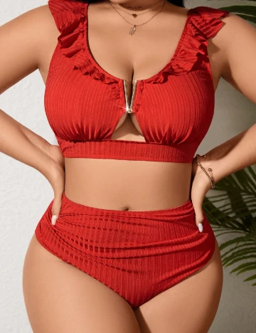 Costum de baie SHEIN CURVE, rosu