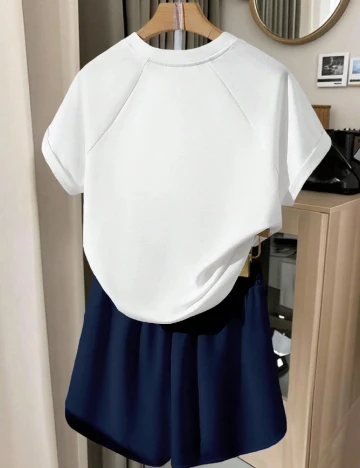 Compleu SHEIN, alb/albastru