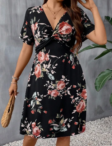 Rochie scurta SHEIN CURVE, floral print