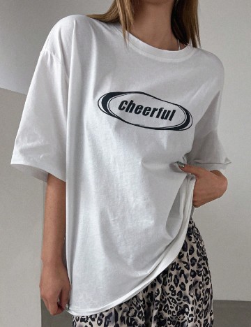 
						Tricou Oversize Dazy, alb